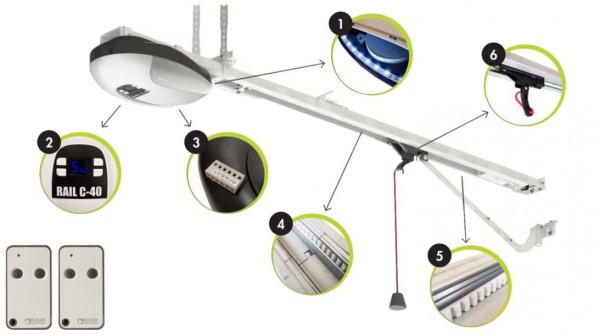 KIT C40 MOX Motion by Roger garázskapunyitó-szett - 3300 mm sínnel - egyedi szállítási díj