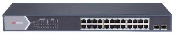 HIKVISION - 26 portos Gbit PoE switch (370 W); 24 PoE + 2 SFP uplink port; smart menedzselhető